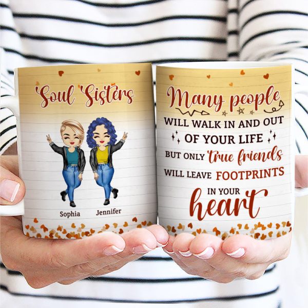 Only True Friends Will Leave Footprints In Your Heart - Gift For BFF Besties - Personalized Custom White Edge-to-Edge Mug Only True Friends Will Leave Footprints In Your Heart - Gift For BFF Besties - Personalized Custom White Edge-to-Edge Mug