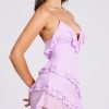 Open Back Ruffle Frill V Neck Split Maxi Dress Open Back Ruffle Frill V Neck Split Maxi Dress