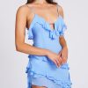 Open Back Ruffle Frill V Neck Split Maxi Dress Open Back Ruffle Frill V Neck Split Maxi Dress