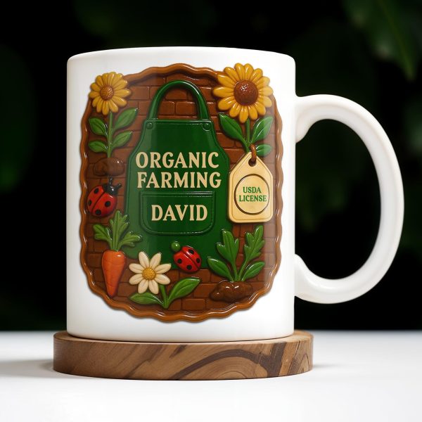 Organic Farming, Sunflower And Ladybug Design - Personalized Custom Coffee Mug - FAM383_MG Organic Farming, Sunflower And Ladybug Design - Personalized Custom Coffee Mug - FAM383_MG