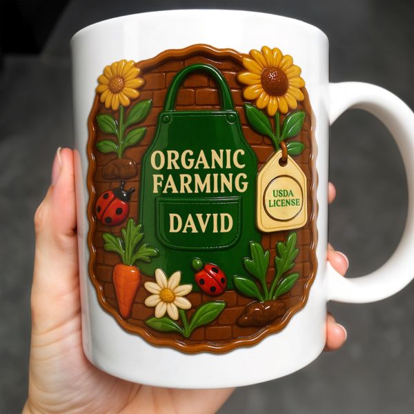 Organic Farming, Sunflower And Ladybug Design - Personalized Custom Coffee Mug - FAM383_MG Organic Farming, Sunflower And Ladybug Design - Personalized Custom Coffee Mug - FAM383_MG