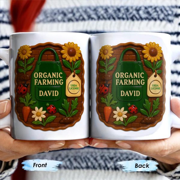 Organic Farming, Sunflower And Ladybug Design - Personalized Custom Coffee Mug - FAM383_MG Organic Farming, Sunflower And Ladybug Design - Personalized Custom Coffee Mug - FAM383_MG