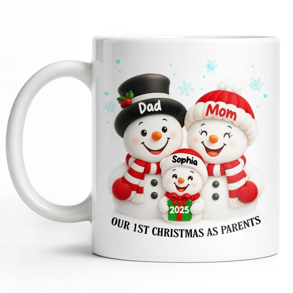 Our 1st Christmas As Parents Snowmen Family - Personalized Custom Coffee Mug - FAM436_MG Our 1st Christmas As Parents Snowmen Family - Personalized Custom Coffee Mug - FAM436_MG