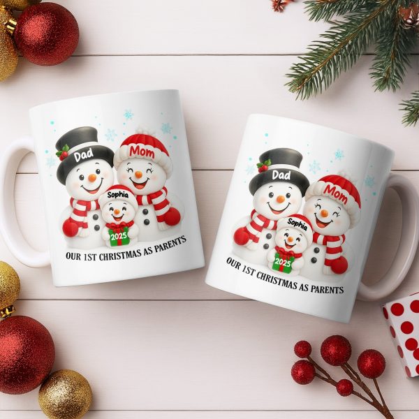 Our 1st Christmas As Parents Snowmen Family - Personalized Custom Coffee Mug - FAM436_MG Our 1st Christmas As Parents Snowmen Family - Personalized Custom Coffee Mug - FAM436_MG
