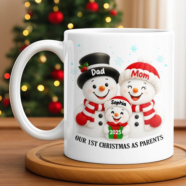Our 1st Christmas As Parents Snowmen Family - Personalized Custom Coffee Mug - FAM436_MG Our 1st Christmas As Parents Snowmen Family - Personalized Custom Coffee Mug - FAM436_MG