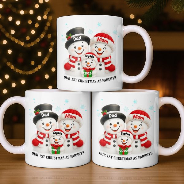 Our 1st Christmas As Parents Snowmen Family - Personalized Custom Coffee Mug - FAM436_MG Our 1st Christmas As Parents Snowmen Family - Personalized Custom Coffee Mug - FAM436_MG
