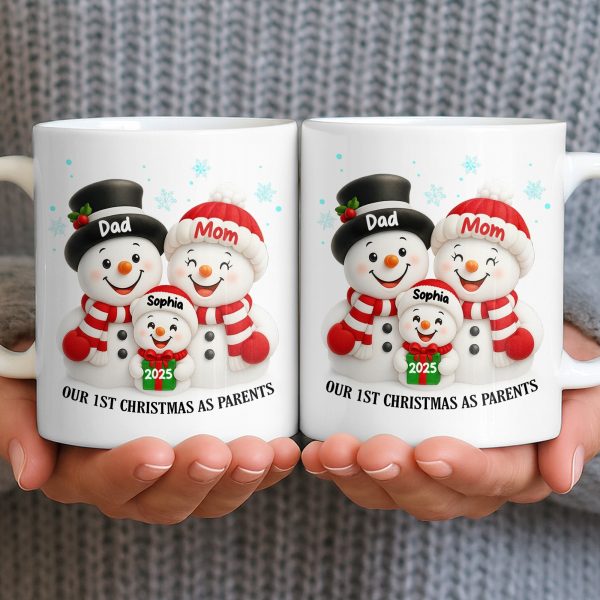 Our 1st Christmas As Parents Snowmen Family - Personalized Custom Coffee Mug - FAM436_MG Our 1st Christmas As Parents Snowmen Family - Personalized Custom Coffee Mug - FAM436_MG