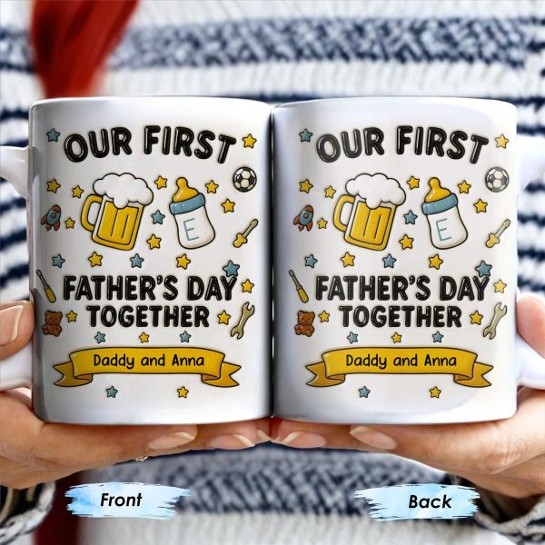 Our First Father's Day Together, Beer Mug and Baby Bottle - Personalized Custom Coffee Mug - DAD126_MG Our First Father's Day Together, Beer Mug and Baby Bottle - Personalized Custom Coffee Mug - DAD126_MG