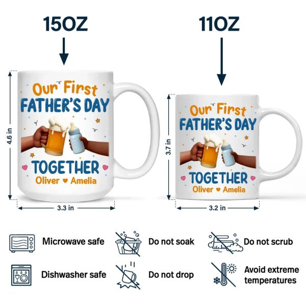 Our First Father's Day Together Cheers - Personalized Mug