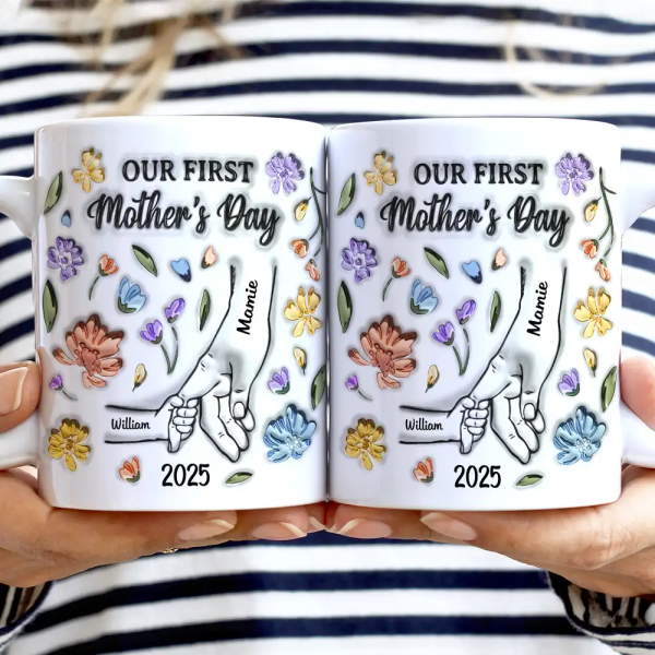 Our First Mother's Day - 3D Inflated Effect Printed Mug, Personalized White Edge-to-Edge Mug Our First Mother's Day - 3D Inflated Effect Printed Mug, Personalized White Edge-to-Edge Mug