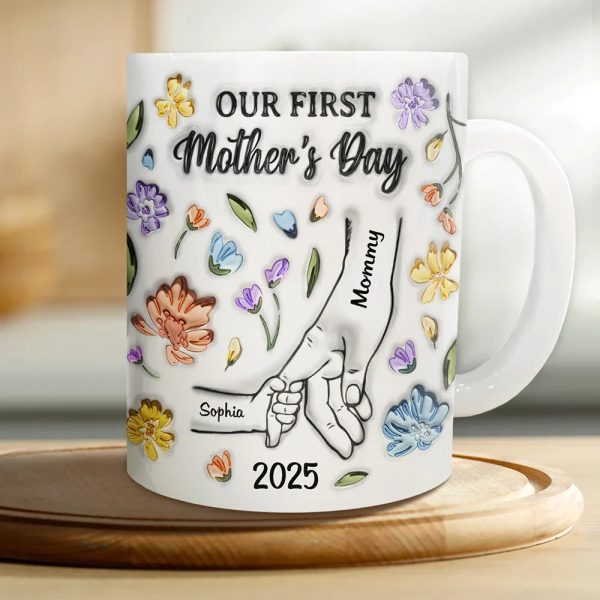 Our First Mother's Day - 3D Inflated Effect Printed Mug, Personalized White Edge-to-Edge Mug Our First Mother's Day - 3D Inflated Effect Printed Mug, Personalized White Edge-to-Edge Mug