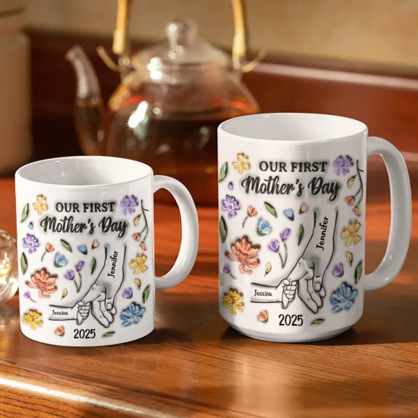 Our First Mother's Day - 3D Inflated Effect Printed Mug, Personalized White Edge-to-Edge Mug Our First Mother's Day - 3D Inflated Effect Printed Mug, Personalized White Edge-to-Edge Mug