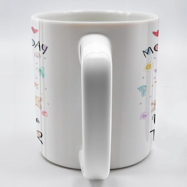 Our First Mother's Day, Mom and Lucia Together, Baby Feet and Hearts - Personalized Custom Coffee Mug - MOM094_MG Our First Mother's Day, Mom and Lucia Together, Baby Feet and Hearts - Personalized Custom Coffee Mug - MOM094_MG