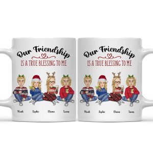 Our Friendship Is A True Blessing To Me - Christmas, Gifts For Colleagues, Coworker, Bestie - Personalized Mug