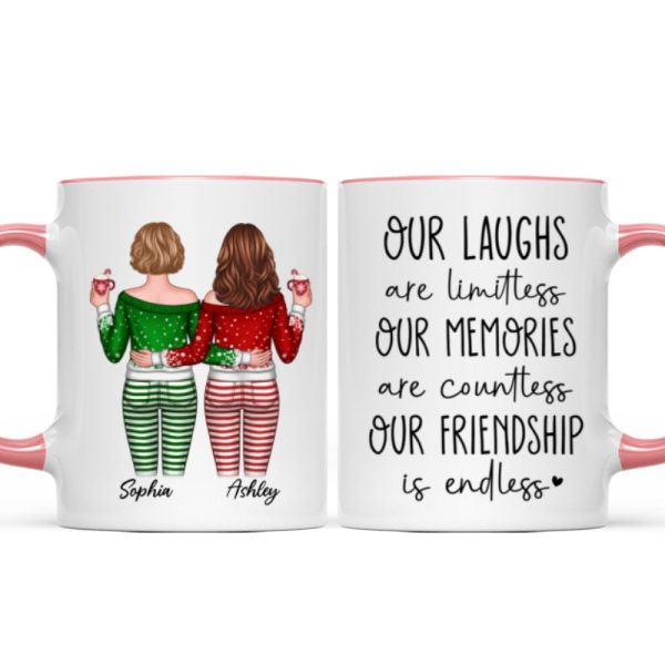 Our Friendship Is Endless Besties Back View Christmas Personalized Mug Our Friendship Is Endless Besties Back View Christmas Personalized Mug