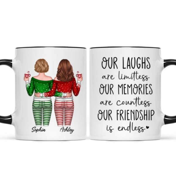 Our Friendship Is Endless Besties Back View Christmas Personalized Mug Our Friendship Is Endless Besties Back View Christmas Personalized Mug