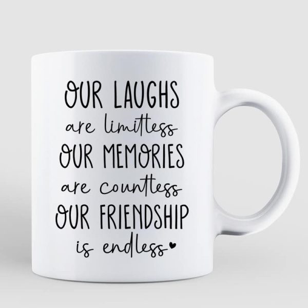 Our Friendship Is Endless Besties Back View Christmas Personalized Mug Our Friendship Is Endless Besties Back View Christmas Personalized Mug