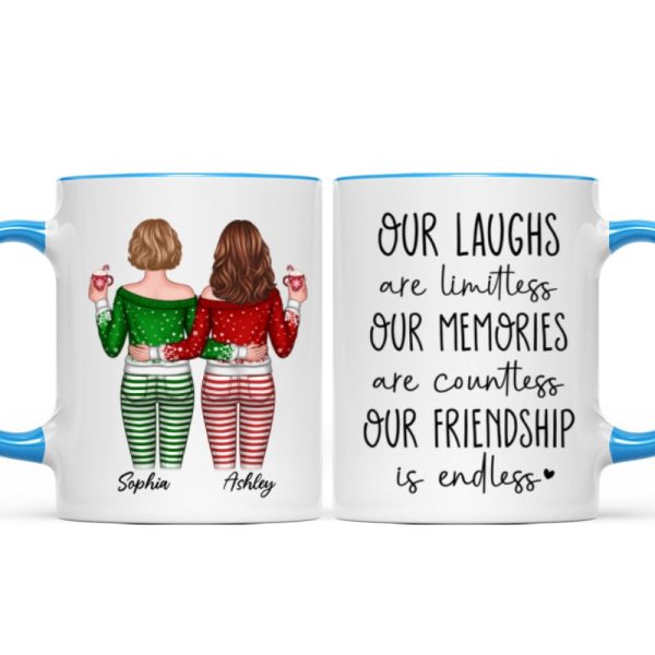 Our Friendship Is Endless Besties Back View Christmas Personalized Mug Our Friendship Is Endless Besties Back View Christmas Personalized Mug
