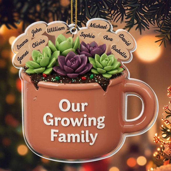 Our Growing Family Succulent Coffee Mug - Personalized Custom Acrylic Ornament, Christmas Gift - GARD024_ACO Our Growing Family Succulent Coffee Mug - Personalized Custom Acrylic Ornament, Christmas Gift - GARD024_ACO