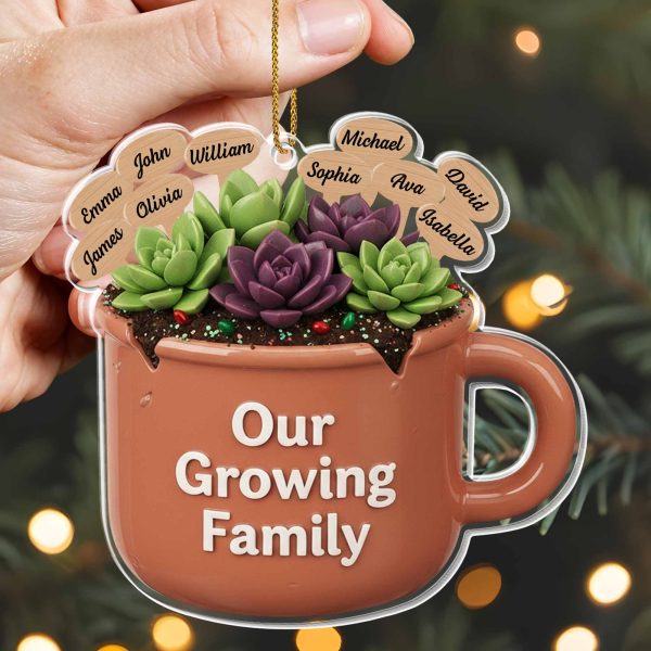 Our Growing Family Succulent Coffee Mug - Personalized Custom Acrylic Ornament, Christmas Gift - GARD024_ACO Our Growing Family Succulent Coffee Mug - Personalized Custom Acrylic Ornament, Christmas Gift - GARD024_ACO