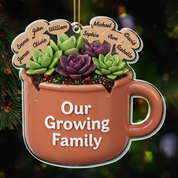 Our Growing Family Succulent Coffee Mug - Personalized Custom Acrylic Ornament, Christmas Gift - GARD024_ACO Our Growing Family Succulent Coffee Mug - Personalized Custom Acrylic Ornament, Christmas Gift - GARD024_ACO
