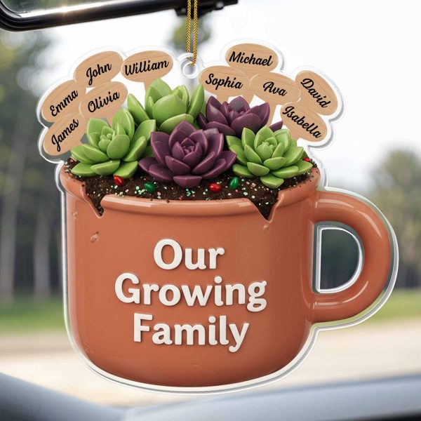Our Growing Family Succulent Coffee Mug - Personalized Custom Acrylic Ornament, Christmas Gift - GARD024_ACO Our Growing Family Succulent Coffee Mug - Personalized Custom Acrylic Ornament, Christmas Gift - GARD024_ACO