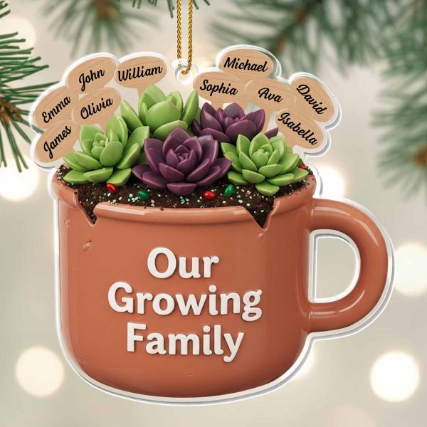 Our Growing Family Succulent Coffee Mug - Personalized Custom Acrylic Ornament, Christmas Gift - GARD024_ACO Our Growing Family Succulent Coffee Mug - Personalized Custom Acrylic Ornament, Christmas Gift - GARD024_ACO