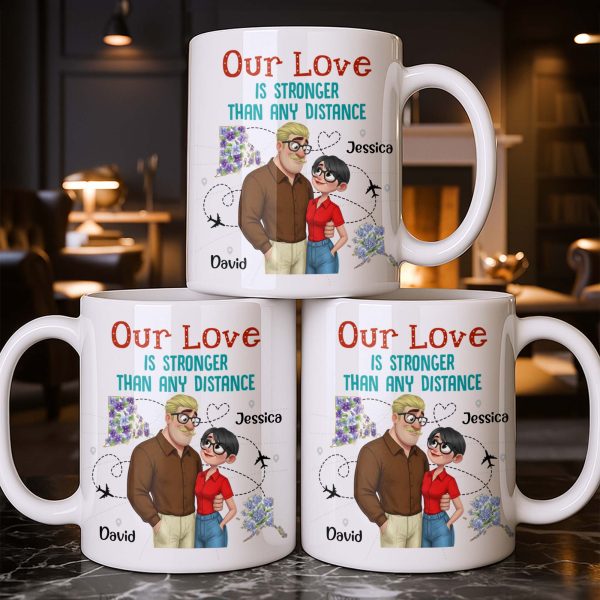Our Love Is Stronger Than Any Distance Cartoon Couple Mug - Personalized Custom Coffee Mug - CPL1341_MG Our Love Is Stronger Than Any Distance Cartoon Couple Mug - Personalized Custom Coffee Mug - CPL1341_MG