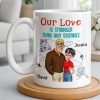 Our Love Is Stronger Than Any Distance Cartoon Couple Mug - Personalized Custom Coffee Mug - CPL1341_MG Our Love Is Stronger Than Any Distance Cartoon Couple Mug - Personalized Custom Coffee Mug - CPL1341_MG