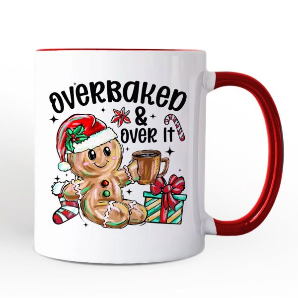 Overbaked & Over It Gingerbread Personalized Mug, Tired Christmas Funny Holiday Gift with Custom Name Overbaked & Over It Gingerbread Personalized Mug, Tired Christmas Funny Holiday Gift with Custom Name