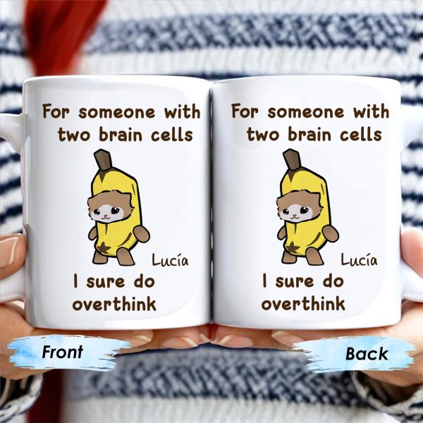 Overthinking Sloth Banana Humor Mug - Personalized Custom Coffee Mug - BST131_MG Overthinking Sloth Banana Humor Mug - Personalized Custom Coffee Mug - BST131_MG