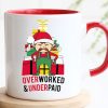 Overworked & Underpaid Elf Christmas - Accent Ceramic Mug Overworked & Underpaid Elf Christmas - Accent Ceramic Mug