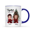 Pajama Doll Couple Sitting Beside Christmas Tree Personalized Mug Pajama Doll Couple Sitting Beside Christmas Tree Personalized Mug