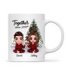 Pajama Doll Couple Sitting Beside Christmas Tree Personalized Mug Pajama Doll Couple Sitting Beside Christmas Tree Personalized Mug