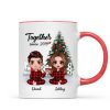 Pajama Doll Couple Sitting Beside Christmas Tree Personalized Mug Pajama Doll Couple Sitting Beside Christmas Tree Personalized Mug