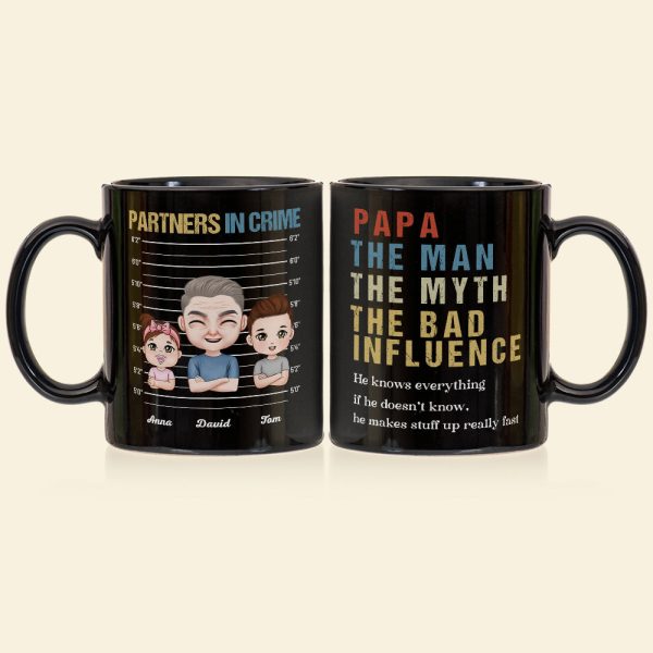 Papa The Bad Influence Personalized Coffee Mug, Gift For Grandpa, Father's Day Gift Papa The Bad Influence Personalized Coffee Mug, Gift For Grandpa, Father's Day Gift