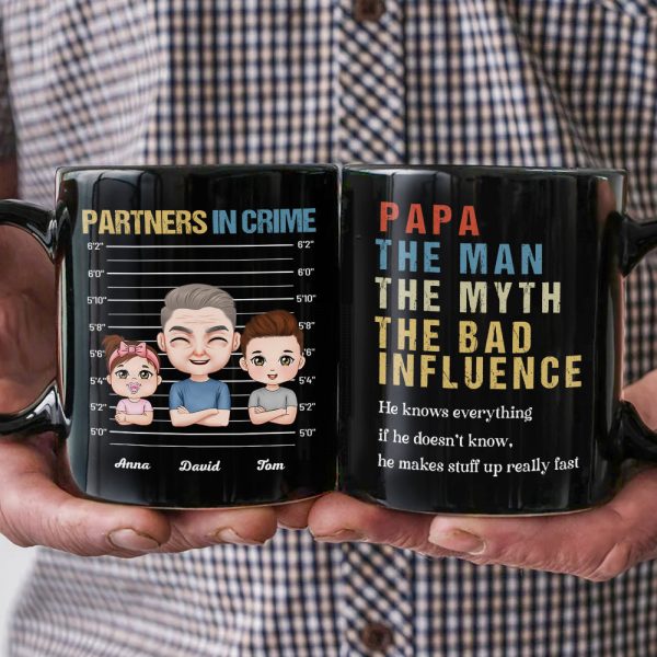 Papa The Bad Influence Personalized Coffee Mug, Gift For Grandpa, Father's Day Gift Papa The Bad Influence Personalized Coffee Mug, Gift For Grandpa, Father's Day Gift