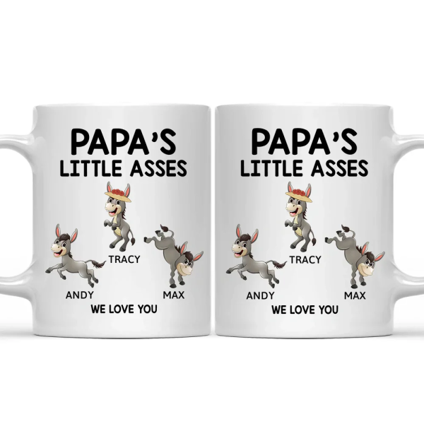 Papa's Little Donkeys - Personalized Mug Papa's Little Donkeys - Personalized Mug
