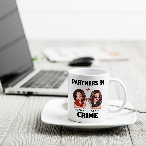 Partner In Crime Besties Funny Friendship Gift Best Friend Personalized Mug Partner In Crime Besties Funny Friendship Gift Best Friend Personalized Mug