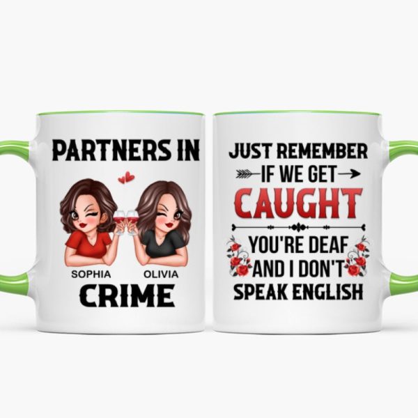 Partner In Crime Besties Funny Friendship Gift Best Friend Personalized Mug Partner In Crime Besties Funny Friendship Gift Best Friend Personalized Mug