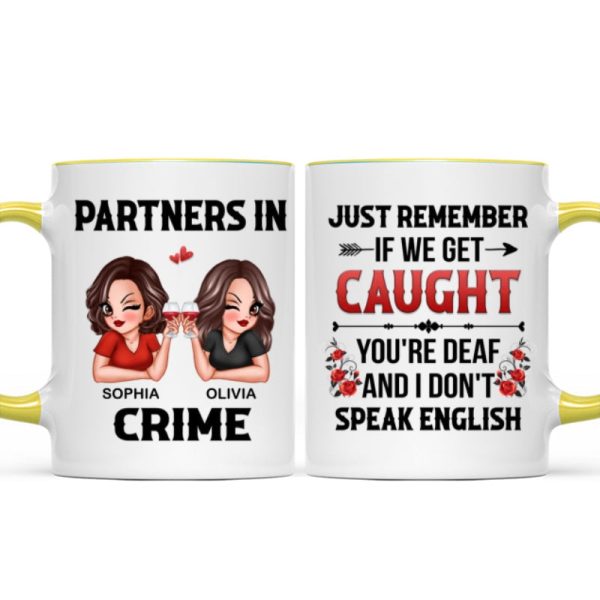 Partner In Crime Besties Funny Friendship Gift Best Friend Personalized Mug Partner In Crime Besties Funny Friendship Gift Best Friend Personalized Mug