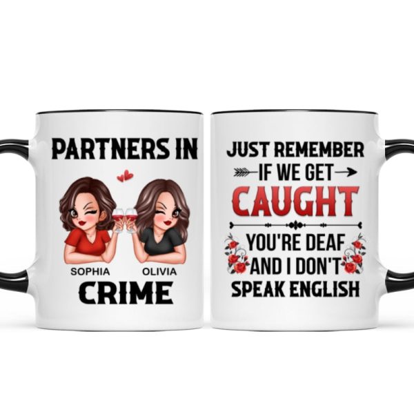 Partner In Crime Besties Funny Friendship Gift Best Friend Personalized Mug Partner In Crime Besties Funny Friendship Gift Best Friend Personalized Mug