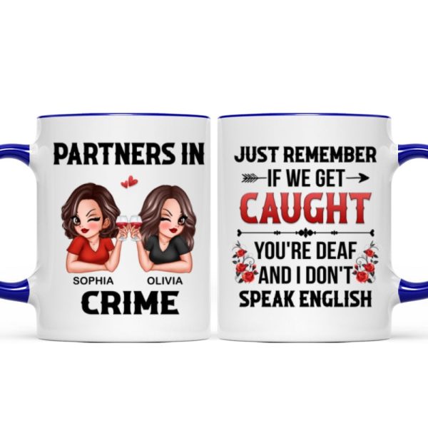 Partner In Crime Besties Funny Friendship Gift Best Friend Personalized Mug Partner In Crime Besties Funny Friendship Gift Best Friend Personalized Mug