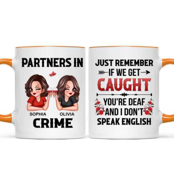 Partner In Crime Besties Funny Friendship Gift Best Friend Personalized Mug Partner In Crime Besties Funny Friendship Gift Best Friend Personalized Mug