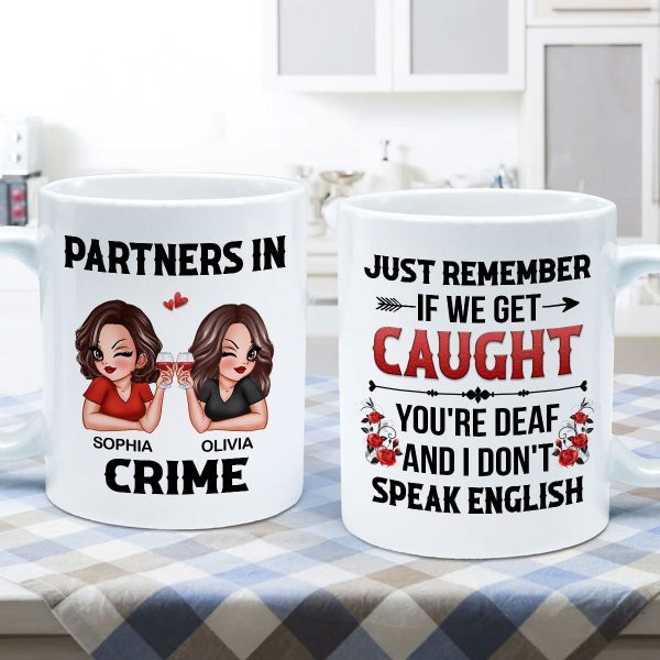 Partner In Crime Besties Funny Friendship Gift Best Friend Personalized Mug Partner In Crime Besties Funny Friendship Gift Best Friend Personalized Mug