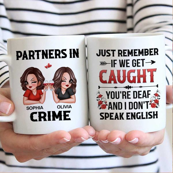 Partner In Crime Besties Funny Friendship Gift Best Friend Personalized Mug Partner In Crime Besties Funny Friendship Gift Best Friend Personalized Mug