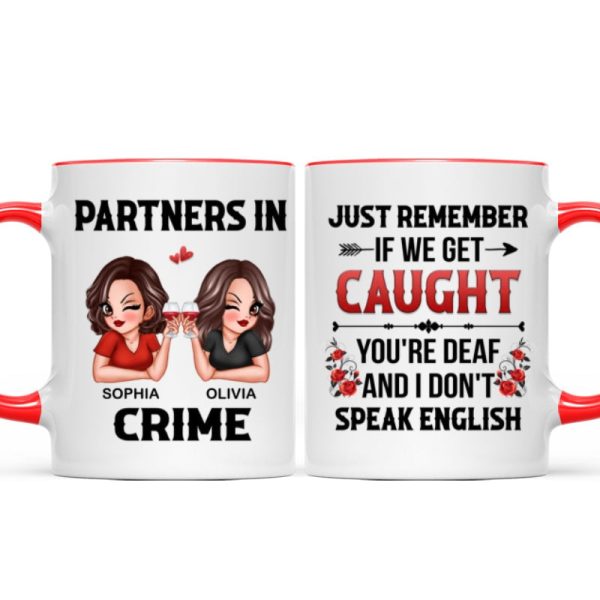 Partner In Crime Besties Funny Friendship Gift Best Friend Personalized Mug Partner In Crime Besties Funny Friendship Gift Best Friend Personalized Mug
