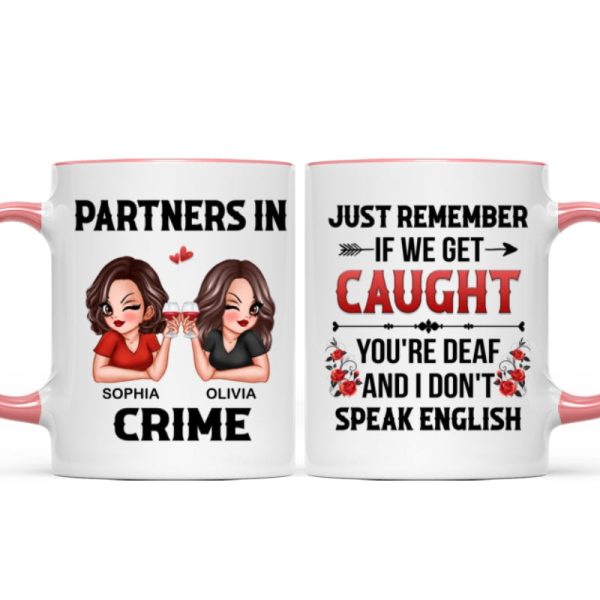Partner In Crime Besties Funny Friendship Gift Best Friend Personalized Mug Partner In Crime Besties Funny Friendship Gift Best Friend Personalized Mug