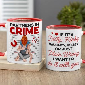 Partners In Crime- Personalized Accent Mug - Couple Gift- Funny Couple Mug