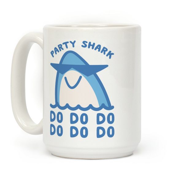 Party Shark Parody White Print Coffee Mug Party Shark Parody White Print Coffee Mug